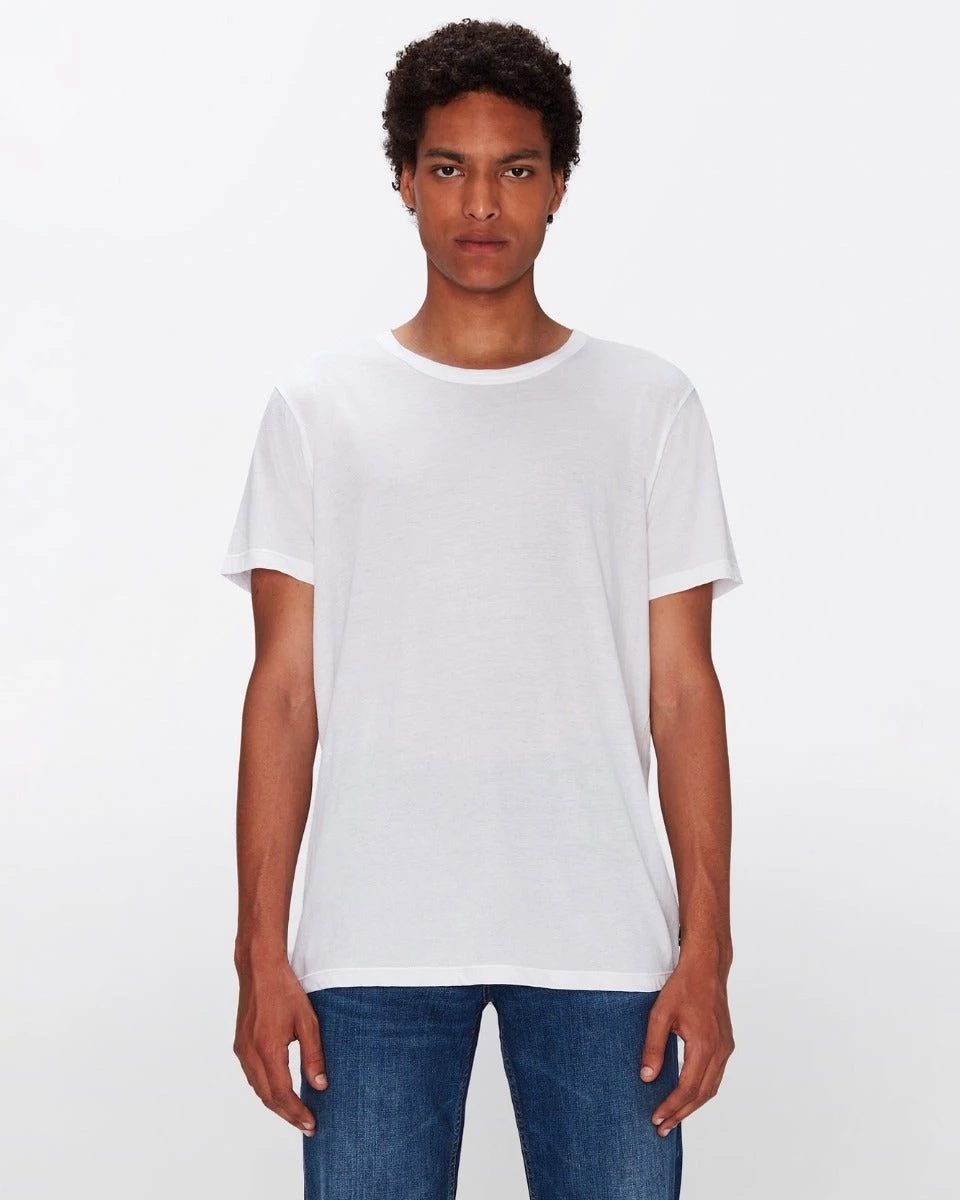 7 For All Mankind Featherweight Cotton Tee In White 3 7 For All Mankind Featherweight Cotton Tee In White