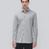 7 For All Mankind Pique Knit Button Down In Heather Grey -Sleek Fit Style 17fb694cc5937141054624df735027f1