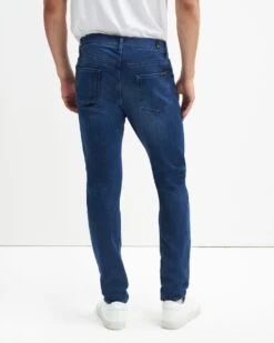 7 For All Mankind Luxe Performance Plus Slimmy Tapered In Mid-Blue -Sleek Fit Style 1850528644bb99a992ee0df9817d3533