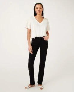 7 For All Mankind B(air) Denim Kimmie Straight In Black