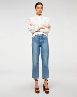 7 For All Mankind Luxe Vintage High Waist Cropped Straight In Sloane Vintage -Sleek Fit Style 1e0c253ee50a4a2d1de1c2ed4a28c9df