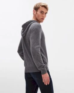 7 For All Mankind Cashmere Hoodie In Grey -Sleek Fit Style 2cab44583da32a2893065e6d1b7b0ead