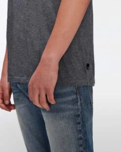 7 For All Mankind Featherweight Cotton Tee In Heather Grey -Sleek Fit Style 2d19fefa1a57220f94f7bfca37a92352