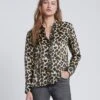 7 For All Mankind Silk Button-Up Shirt In Leopard