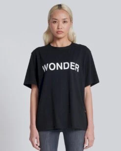 7 For All Mankind Wonder Graphic Tee In Black