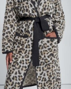7 For All Mankind Jacquard Long Sweater Cardigan In Leopard -Sleek Fit Style 4560ed51fe8e36716ac01c5dad8ebd7c