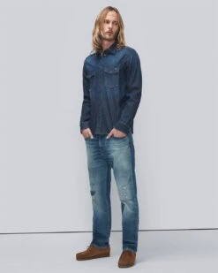 7 For All Mankind Selvedge Cooper J In Horizon Destroyed -Sleek Fit Style 494e888a55b92ae8614df01f6e3173ae