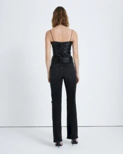 7 For All Mankind Faux Leather Ruched Cami In Black 9 7 For All Mankind Faux Leather Ruched Cami In Black -Sleek Fit Style 499fd0e572d8589729d05bed8d8444ec