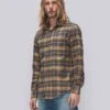 7 For All Mankind Check Plaid Shirt In Yellow And Blue Plaid -Sleek Fit Style 563e4d87d0469814a2d7fd91d8b1e565