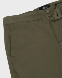 7 For All Mankind Luxe Performance Slimmy Tapered Chino In Sateen Olive -Sleek Fit Style 582dae34e4ea24bf31071dc960bcf76c