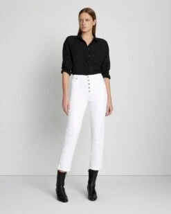 7 For All Mankind Luxe Vintage High Waist Cropped Straight In Soleil