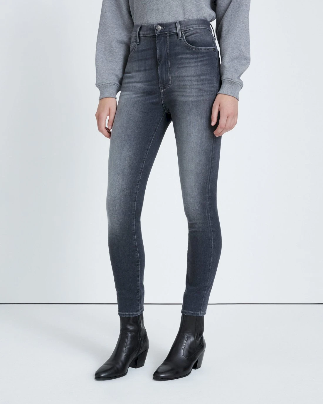 7 For All Mankind B(air) High Waist Ankle Skinny In Grey 3 7 For All Mankind B(air) High Waist Ankle Skinny In Grey