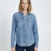 7 For All Mankind Classic Denim Shirt In Maribel -Sleek Fit Style 5fb6717cfc8d185b81d6a2ece099dd83
