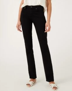 7 For All Mankind B(air) Denim Kimmie Straight In Black -Sleek Fit Style 6201c1a250b3a3f6298c4fab41d8b47e