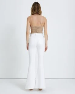 7 For All Mankind Mega Flare Jean In Clean White -Sleek Fit Style 6598d50352857a76906ba7f7801c4a25