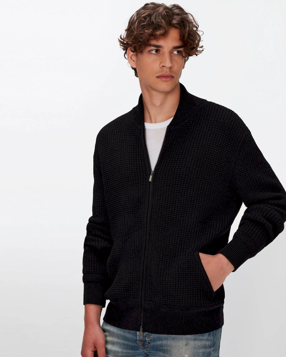7 For All Mankind Wool Bomber Jacket In Black 6 7 For All Mankind Wool Bomber Jacket In Black - Image 4