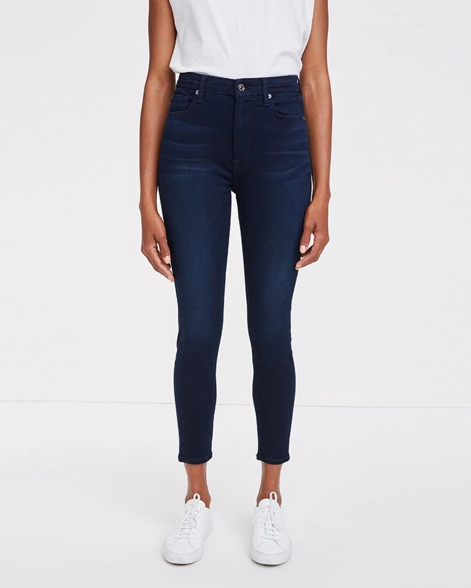 7 For All Mankind Slim Illusion High Waist Ankle Skinny In Twilight Blue 5 7 For All Mankind Slim Illusion High Waist Ankle Skinny In Twilight Blue - Image 3