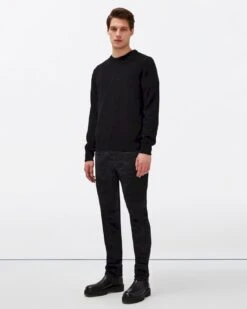 7 For All Mankind Cashmere Crew In Black -Sleek Fit Style 70228f3a7d1af92ab6ec00eb295b1b70