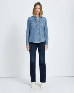 7 For All Mankind Classic Denim Shirt In Maribel -Sleek Fit Style 725ab10b263da851027f37d0ceacbcda