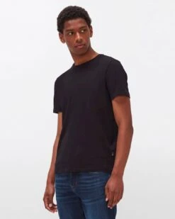 7 For All Mankind Cashmere Blend Tee In Black