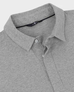 7 For All Mankind Pique Knit Polo In Heather Grey -Sleek Fit Style 79417f56bcf3bd9530568de34f231a39