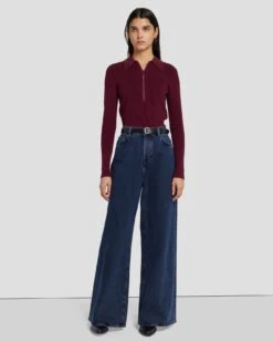 7 For All Mankind Skinny Leather Belt In Black -Sleek Fit Style 7A654641 BLK 4