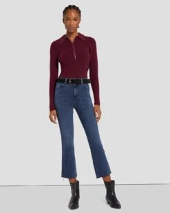 7 For All Mankind Classic Suede Belt In Black -Sleek Fit Style 7A655638 BLK 4