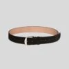 7 For All Mankind Classic Suede Belt In Black -Sleek Fit Style 7A655638 BLK 7