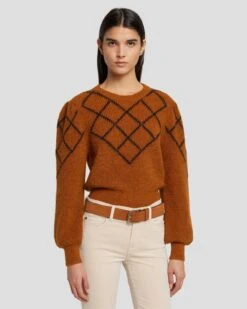 7 For All Mankind Classic Suede Belt In Cognac -Sleek Fit Style 7A655638 COG 2