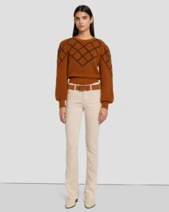 7 For All Mankind Classic Suede Belt In Cognac -Sleek Fit Style 7A655638 COG 4