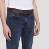 7 For All Mankind Classic Leather Belt In Brown -Sleek Fit Style 7AS8MB01 BRN 1