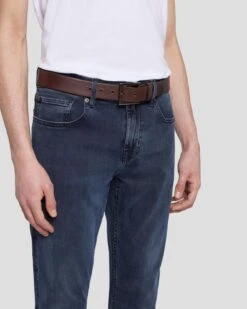 7 For All Mankind Classic Leather Belt In Brown
