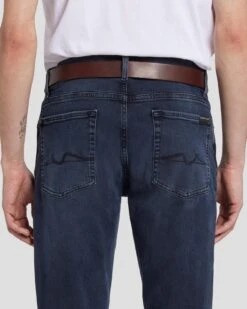 7 For All Mankind Classic Leather Belt In Brown -Sleek Fit Style 7AS8MB01 BRN 3