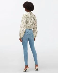 7 For All Mankind Slim Illusion High Waist Ankle Skinny In Playbook -Sleek Fit Style 7E020C12 PYK 3