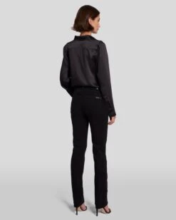 7 For All Mankind B(air) Kimmie Straight In Rinsed Black -Sleek Fit Style 7E027C43 RNS 4