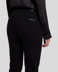7 For All Mankind B(air) Kimmie Straight In Rinsed Black -Sleek Fit Style 7E027C43 RNS 5