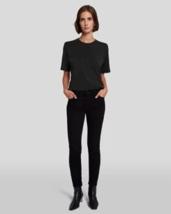 7 For All Mankind B(air) Ankle Skinny In Rinsed Black