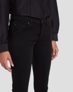 7 For All Mankind Slim Illusion High Waist Ali In Black -Sleek Fit Style 7E90526A SIB 3