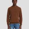 7 For All Mankind Cashmere Crew Sweater In Dapper Tan -Sleek Fit Style 7M001209 DPT 1