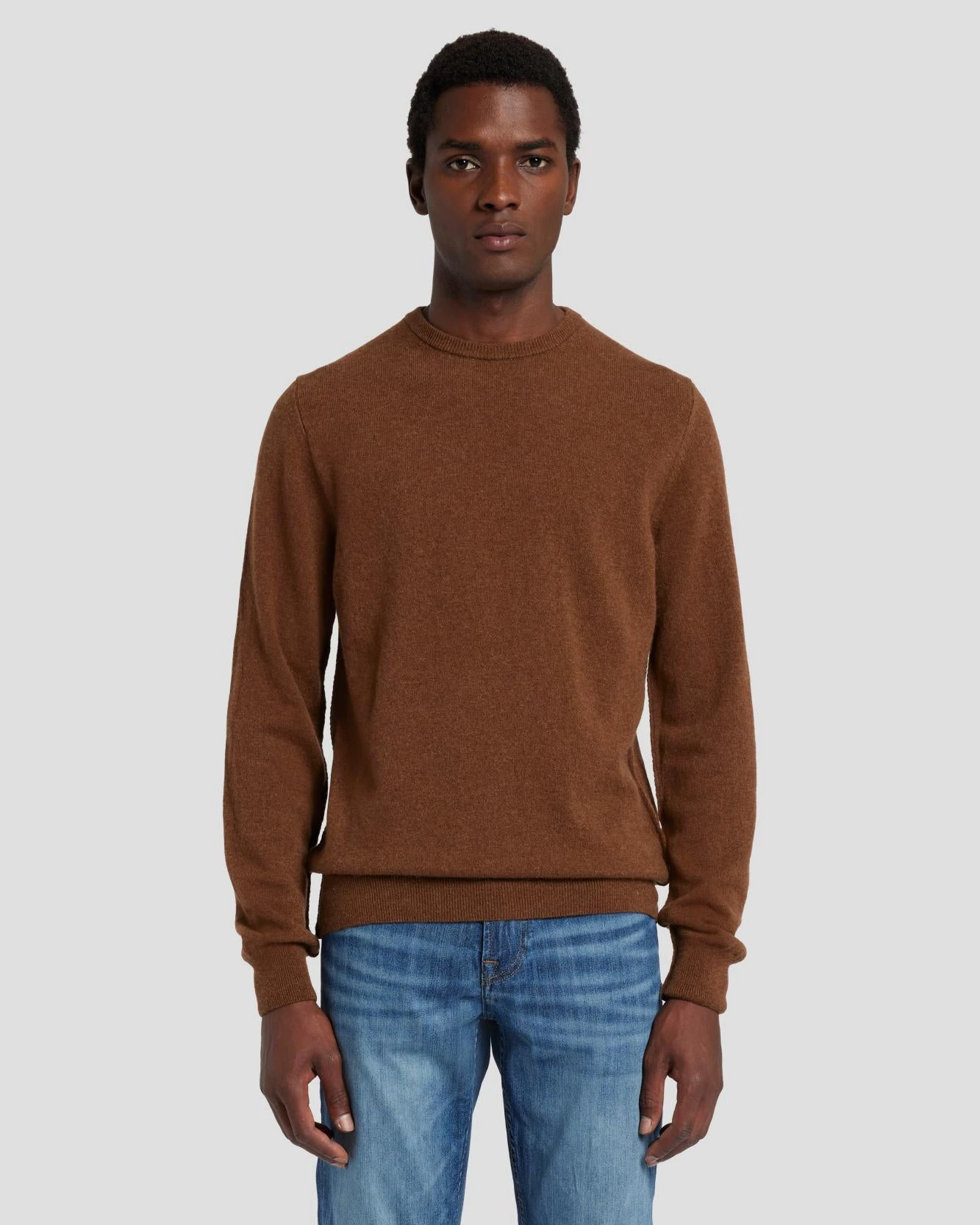 7 For All Mankind Cashmere Crew Sweater In Dapper Tan 3 7 For All Mankind Cashmere Crew Sweater In Dapper Tan