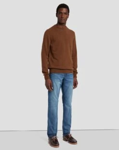 7 For All Mankind Cashmere Crew Sweater In Dapper Tan 10 7 For All Mankind Cashmere Crew Sweater In Dapper Tan -Sleek Fit Style 7M001209 DPT 3