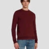 7 For All Mankind Merino Wool Sweater In Mulberry -Sleek Fit Style 7M001M16 MYB 1
