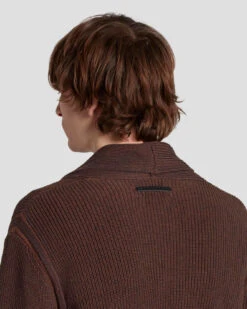 7 For All Mankind Shawl Cardigan In Chestnut -Sleek Fit Style 7M003Y34 CTT 3