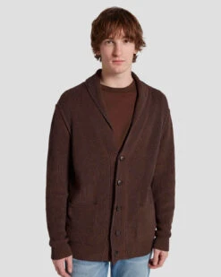 7 For All Mankind Shawl Cardigan In Chestnut -Sleek Fit Style 7M003Y34 CTT 5