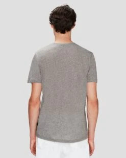 7 For All Mankind Cashmere Blend Tee In Heather Grey -Sleek Fit Style 7M207329 HEA 4
