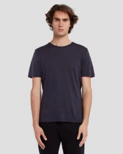 7 For All Mankind Cashmere Blend Tee In Navy