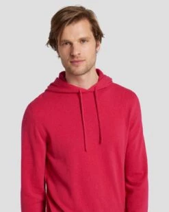 7 For All Mankind Cashmere Hoodie In Raspberry -Sleek Fit Style 7M209209 RBR 3