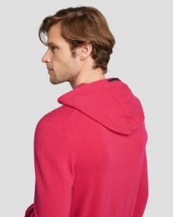 7 For All Mankind Cashmere Hoodie In Raspberry -Sleek Fit Style 7M209209 RBR 5