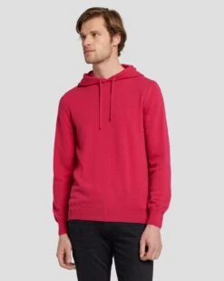 7 For All Mankind Cashmere Hoodie In Raspberry -Sleek Fit Style 7M209209 RBR 6