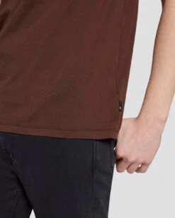 7 For All Mankind Featherweight Tee In Chestnut -Sleek Fit Style 7M211P11 CTT 5